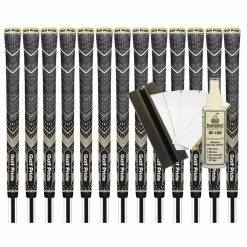 Golf Pride MCC Plus4 *TEAMS* Standard Grip (Black/Gold) - 13pcs + Golf Grip Kit