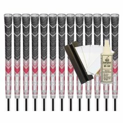 Golf Pride MCC Plus4 *TEAMS* MIDSIZE Grip (Grey/Red) - 13pcs + Golf Grip Kit